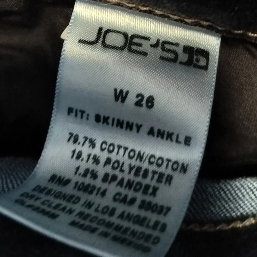 JOE'S Jeans Skinny Ankle Dark Wash Denim Cotton‎ Blend Modern Fit Women's 26